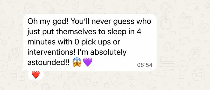 WhatsApp message about independent settling success