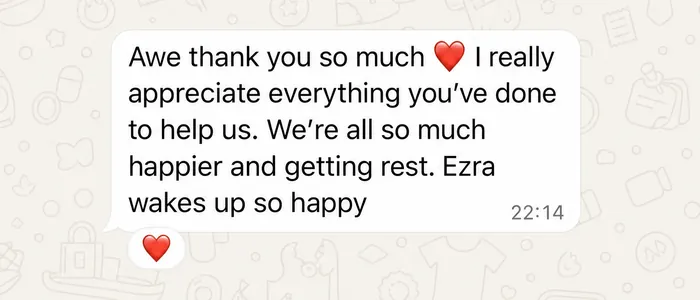 WhatsApp message about family rest and happiness
