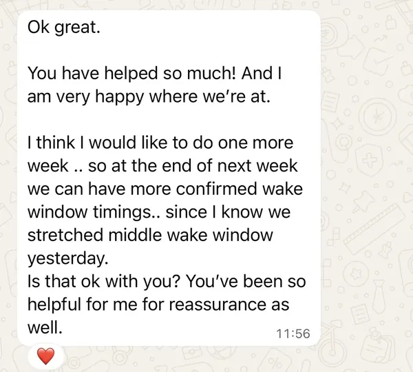 Parent sharing positive sleep experience